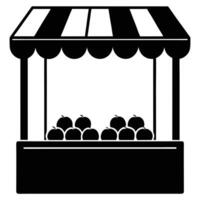 Fruit Stand Silhouette Isolated on White vector
