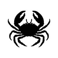 black and white crab silhouette isolated crab on white background vector
