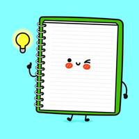 Note pad bingo character. hand drawn cartoon kawaii character illustration icon. Isolated on blue background. Note pad character concept vector