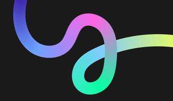 Abstract Background with Gradient Lines. 3d Fluid Graphic Shapes. Dynamic Liquid Curve Colorful Stripes. Modern Design of Minimal Color Swirl vector