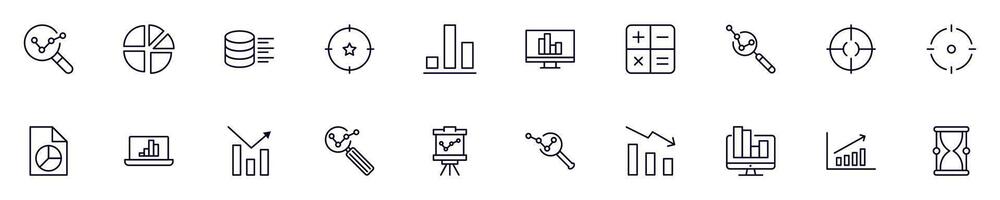 Business and analytics line pictograms pack. Editable stroke. Simple linear illustration that can be used as a design element for apps and websites vector