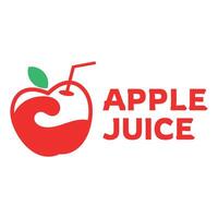 apple juice flat minimalist logo vector