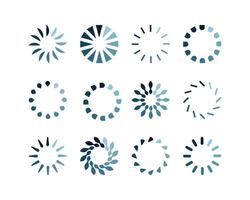 Collection Loading bar status icon. illustration. Set of loaded icons. Download progress. Donload or Upload. vector