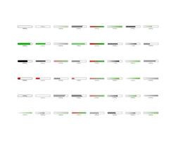 Collection Loading bar status icon. illustration. Set of loaded icons. Download progress. Donload or Upload. vector