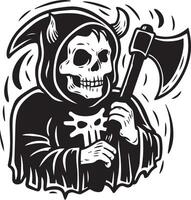 skull with axe graphics vector