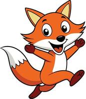jumping fox design vector