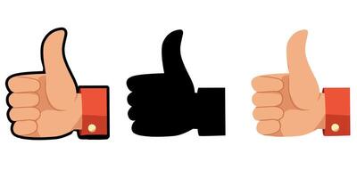 . image of a hand making a thumbs-up gesture with a red cuff. Great for symbols of approval, positivity, communication, and business-related designs vector