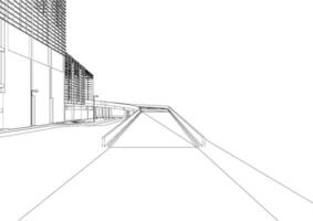 3D illustration of building project vector
