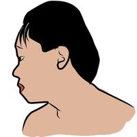 .Minimalist illustration of a man's side profile with short hair. Ideal for male portrait concepts, character design, and modern minimalist themes vector