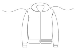 Continuous one line drawing of Jacket art illustration vector