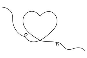 Continuous one line drawing of Heart symbol concept outline illustration vector