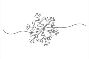 Snowflake symbol illustration continuous single line drawing Snowflake symbol icon outline vector