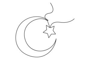 Ramadan kareem symbol icon single line drawing outline illustration vector