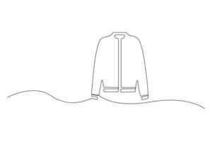 Continuous one line drawing of Jacket concept isolated art illustration vector