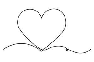Continuous single line drawing Line art of Heart concept illustration vector
