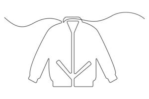 Continuous one line Jacket concept single line concept outline art illustration vector