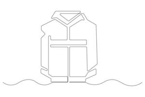 Continuous single line drawing of Jacket line art illustration vector