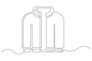 Continuous one line drawing of Jacket symbol art illustration vector