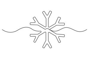 Winter and cold flake symbol in simple linear style vector