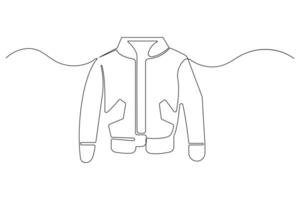 Continuous one line drawing Jacket line sign line art illustration vector