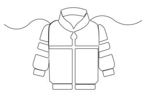 Continuous line drawing of Jacket symbol art illustration vector