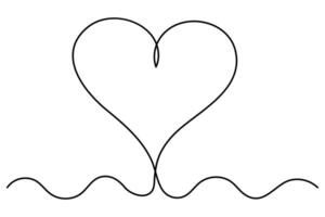 Continuous single line drawing of Heart line art illustration vector