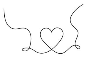 Continuous one line Heart concept single line outline art illustration vector