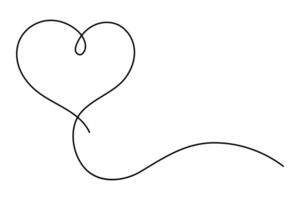Continuous single line of Heart concept drawing outline art illustration vector
