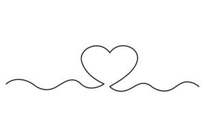 Heart concept single line outline art illustration vector