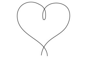 Continuous one line drawing of Heart concept single line art illustration vector