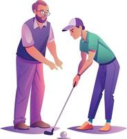 A flat style illustration of a golf class vector