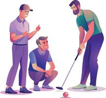Flat style illustration of discussing golf crew vector