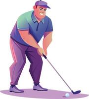 Golfer man flat character illustration vector