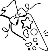 Sweet cone icon in doodle style vector