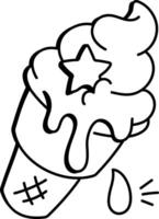 A hand drawn icon of an ice cream vector