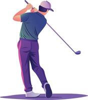 Flat style illustration depicting swing shot vector