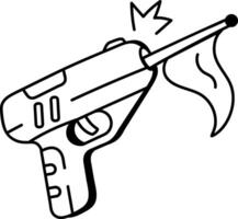 Prank gun icon in hand drawn style vector