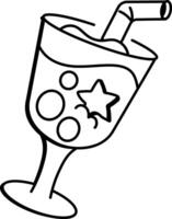 Sparking drink icon in doodle style vector