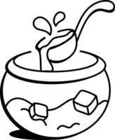 Refreshing drink icon in doodle style vector