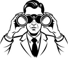 Business vision concept illustration in doodle style vector