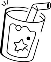 Drink glass icon in hand drawn style vector