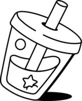 Birthday drink icon in hand drawn style vector