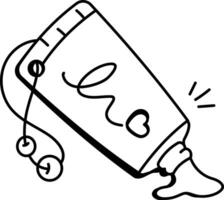 A hand drawn icon of lip tint vector