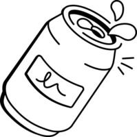 A hand drawn icon of soda can vector