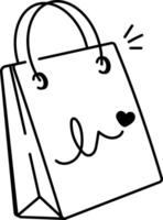 Gift bag ion in hand drawn style vector