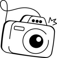 Camera icon in hand drawn style vector