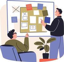 Project planning illustration in flat style vector