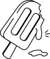 A sketchy icon of ice popsicle vector