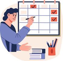 Project scheduling flat style illustration vector