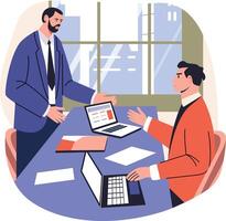 A flat style illustration depicting team argument vector